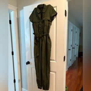 Almost Famous Green Utility Jumpsuit with Belt
